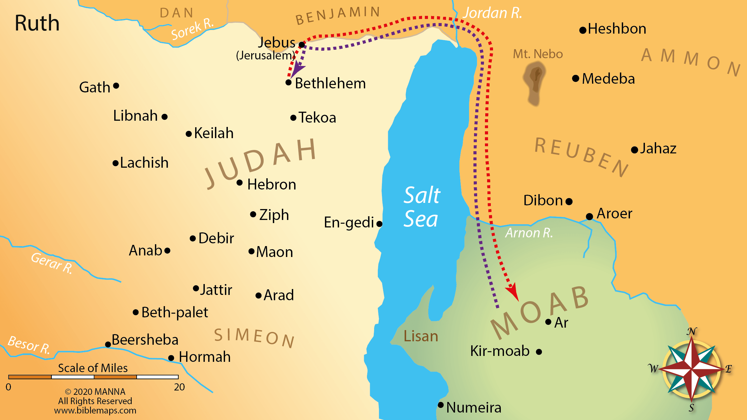 Ruth & Naomi's Journey from Moab to Bethlehem