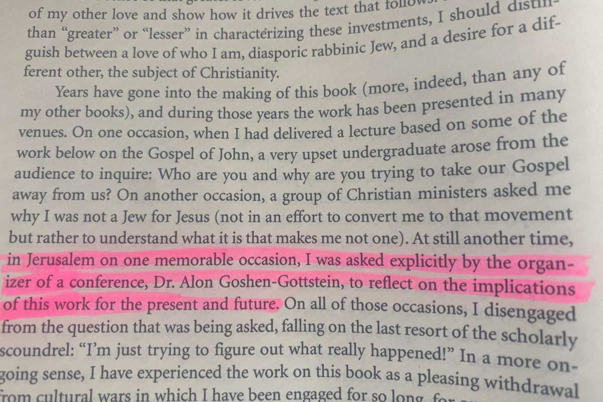 A highlighted text from Dr. Boyarin's book.