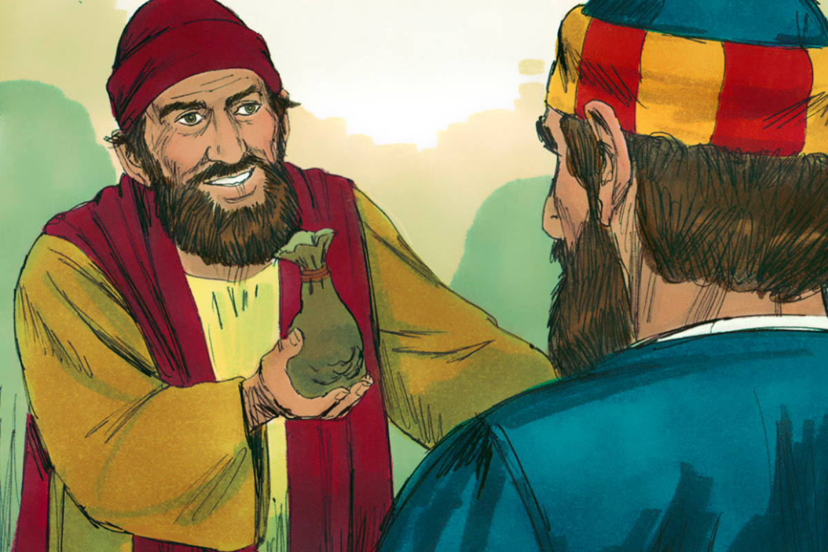 An image of Simon the Sorcerer in the Bible.