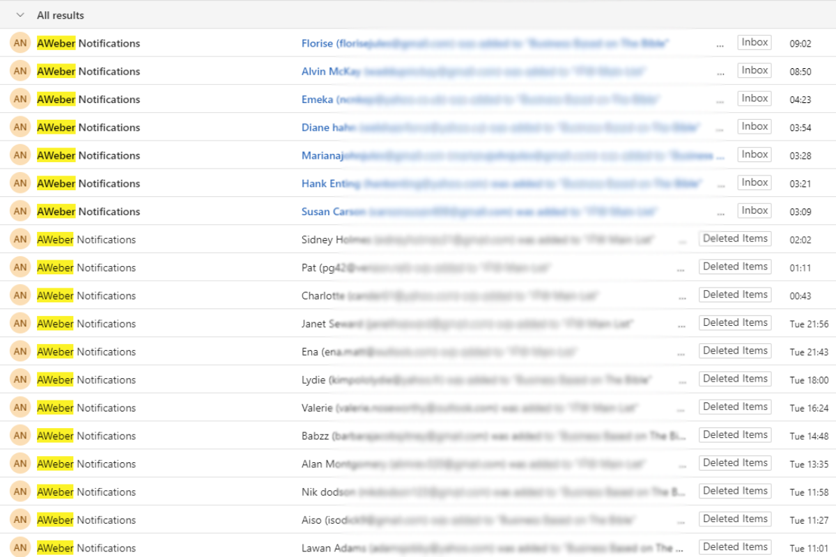 An image of multiple email notifications.