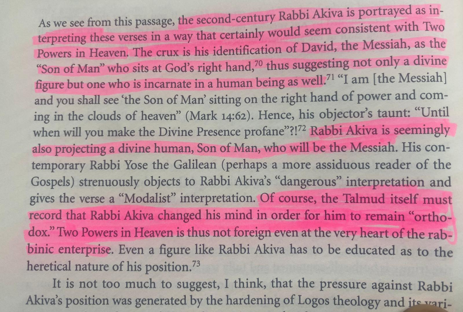 Highlighted paragraphs from the book, Borderlines, discussing about the two powers in heaven.