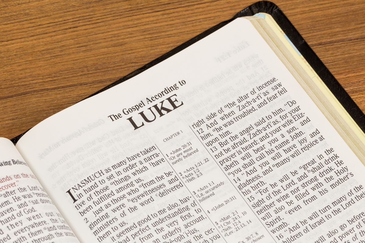 The first page of the Gospel of Luke.