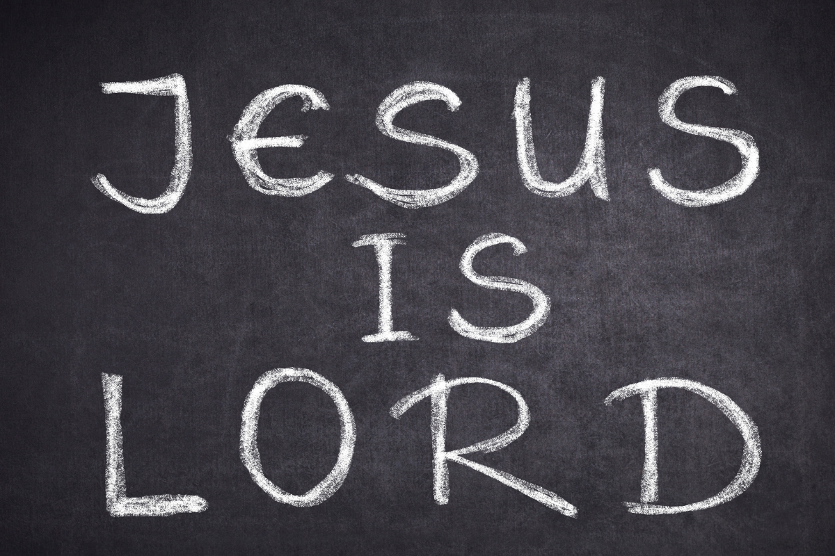 A black background with the words Jesus is Lord.